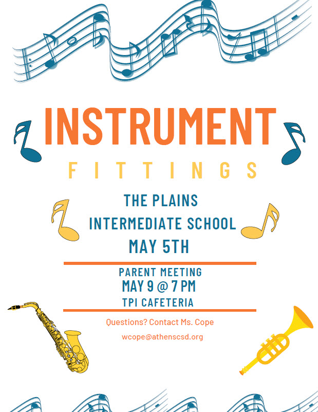 4th Grade Instrument Fittings May 5th